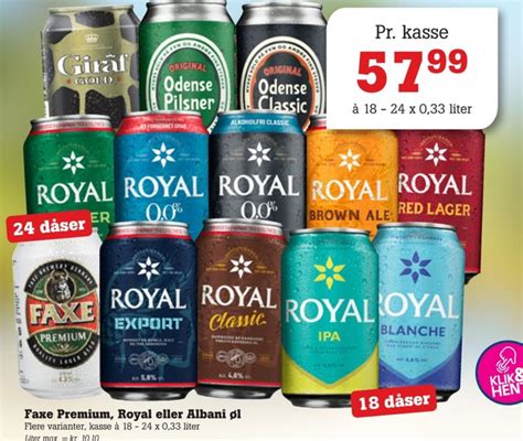 Tilbud på Royal øl i tilbudsaviser på Tilbudsugen.dk .